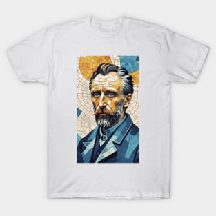 Starry Night Mosaic: Van Gogh Inspired Portrait T-Shirt